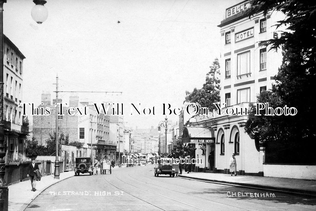 GL 97 - The Strand & Belle Vue Hotel, High Street, Cheltenham, Gloucestershire c1925