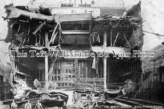 HA 1259 - S.S.'Suevic' In Dry Dock, Southampton, Hampshire