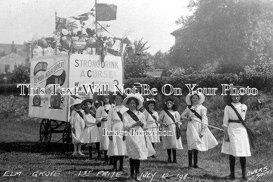 HA 1271 - Elm Grove Temperance Float Girls 1st Prize, Southsea, Hampshire 1911