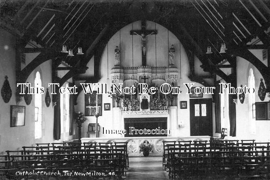 HA 1276 - Interior Of Catholic Church, New Milton, Hampshire c1934