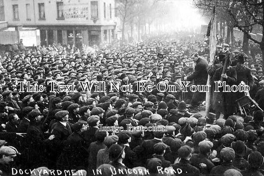 HA 133 - Dockyard Men Protest WW1 Redundancies, Unicorn Road, Portsmouth, Hampshire 1919