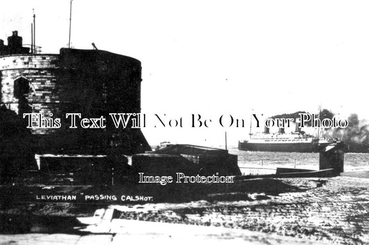 HA 1405 - Steamship SS Leviathan Passing Calshot Castle, Southampton, Hampshire