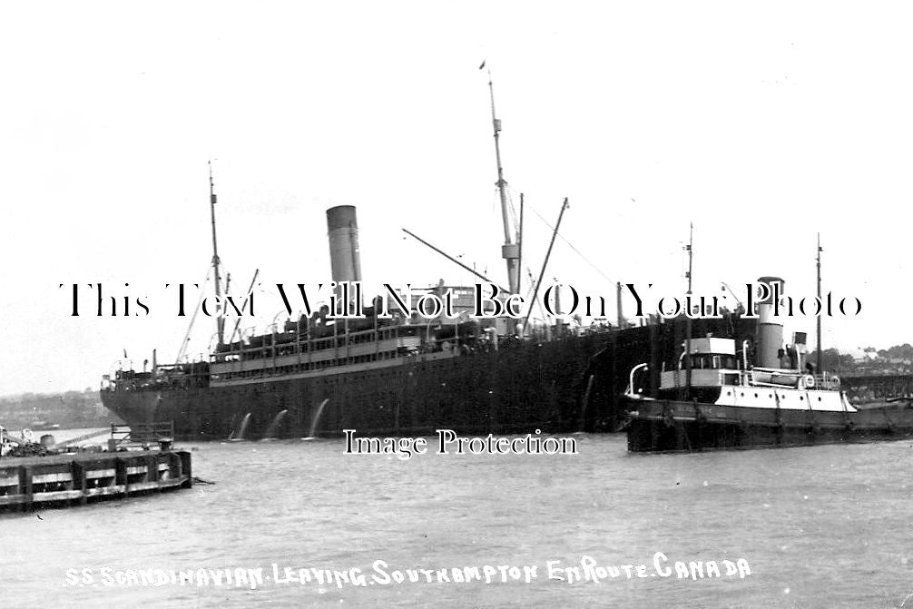 HA 1499 - SS Scandinavian En Route Canada, Southampton Docks, Hampshire c1920