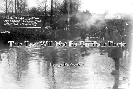 HA 1589 - Hilsea Floods With Steam Fire Engine, Hampshire 1912