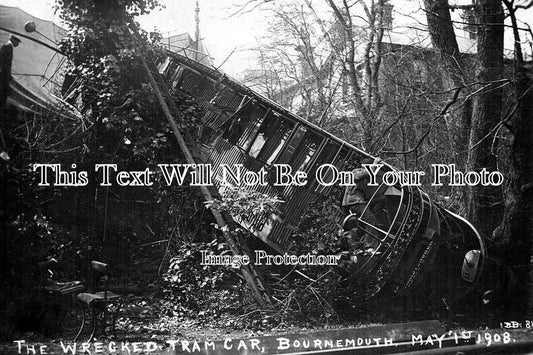 HA 159 - The Wrecked Tram Car, Bournemouth, Hampshire 1908