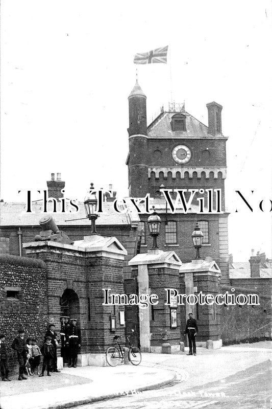 HA 1700 - Entrance to Eastney Barracks & Clock Tower, Portsmouth, Hampshire