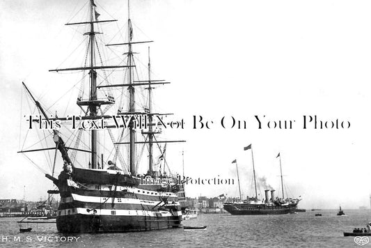 HA 1875 - HMS Victory & The Royal Yacht, Portsmouth, Hampshire c1912