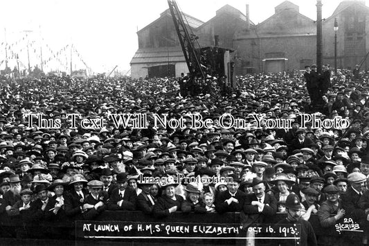 HA 2097 - Launch Of HMS Queen Elizabeth, Portsmouth, Hampshire 1913