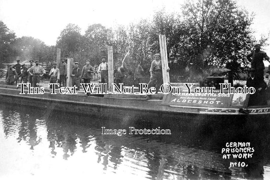 HA 2104 - POW Prisoners On Canal Boat, Aldershot Camp, Hampshire WW1