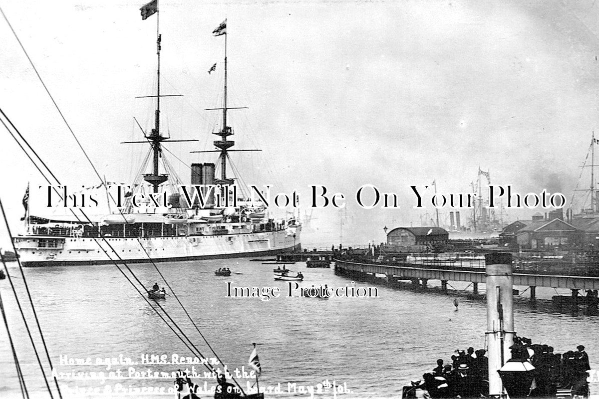 HA 2319 - HMS Renown Arriving At Portsmouth, Hampshire 1906