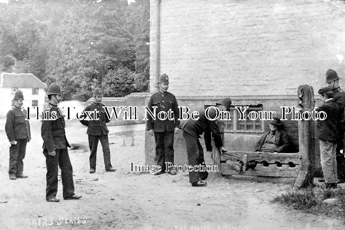 HA 2329 - Odiham Policeman Using Stocks, Hampshire c1906