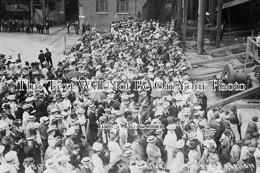 HA 2711 - Crowds At Launching Of HMS Bellerophon, Portsmouth, Hampshire
