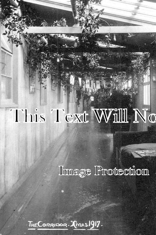 HA 2873 - Corridor, Xmas, New Zealand General Hospital, Brockenhurst WW1