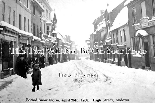 HA 3551 - Snow Storm, High Street, Andover, Hampshire 1908