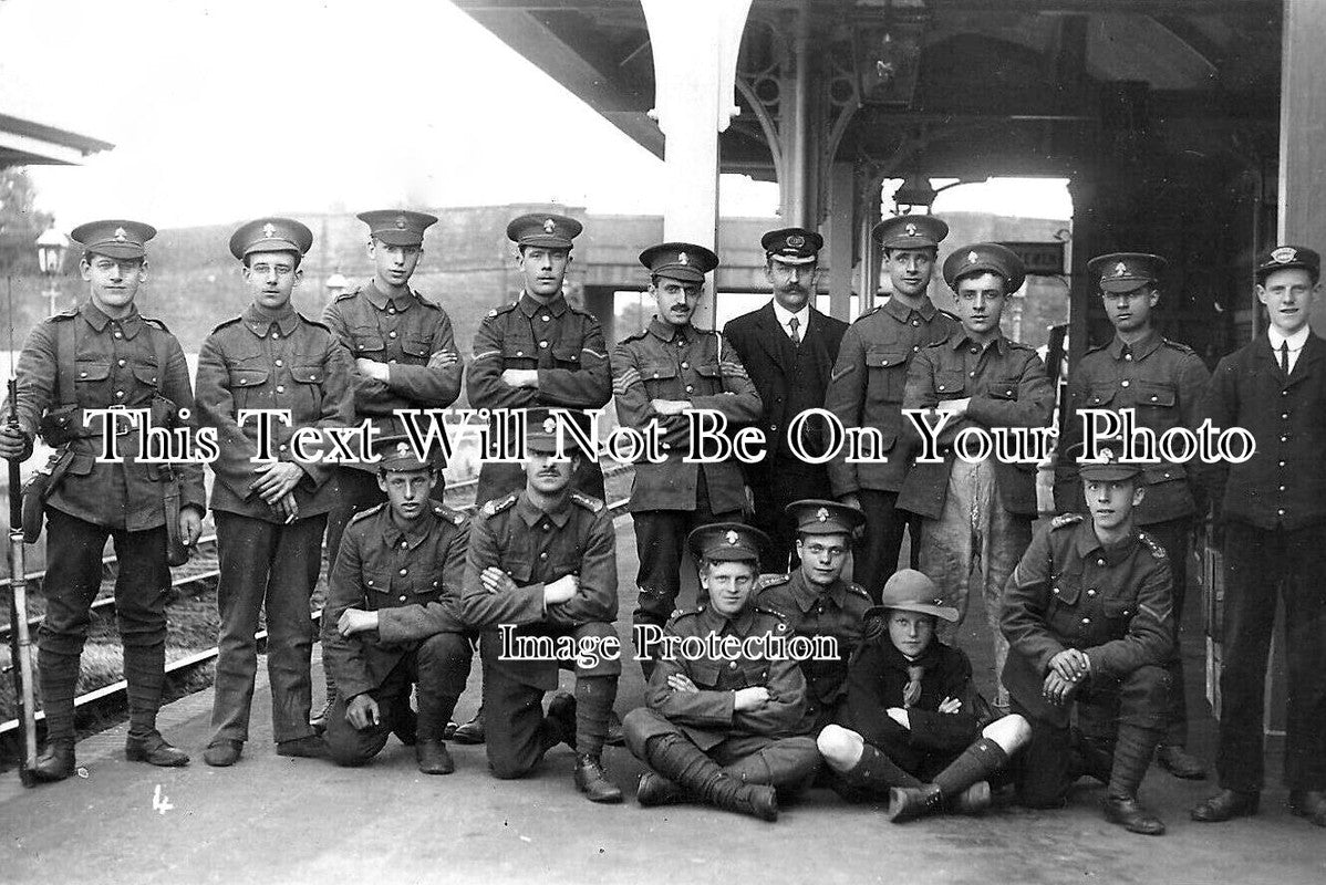HA 3631 - Soldiers At Nursling Railway Station, Hampshire c1914 WW1