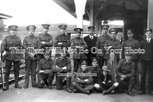 HA 3631 - Soldiers At Nursling Railway Station, Hampshire c1914 WW1