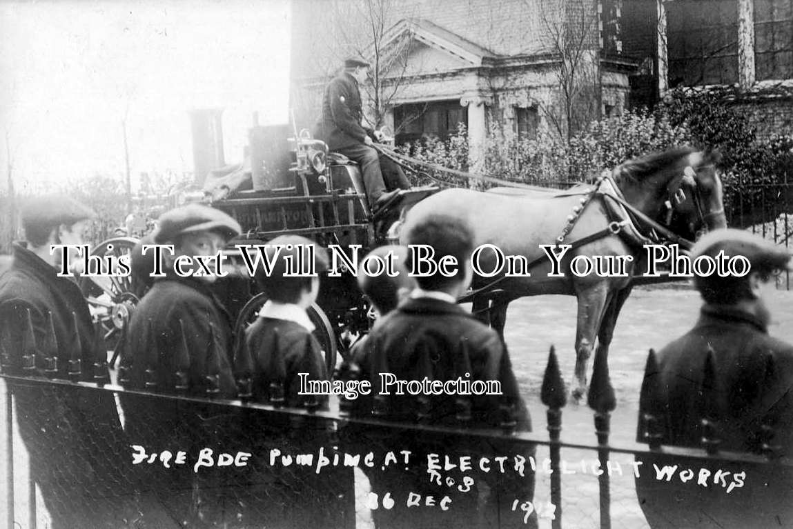 HA 3867 - Fire Brigade At Southampton Power Station, Floods 1912