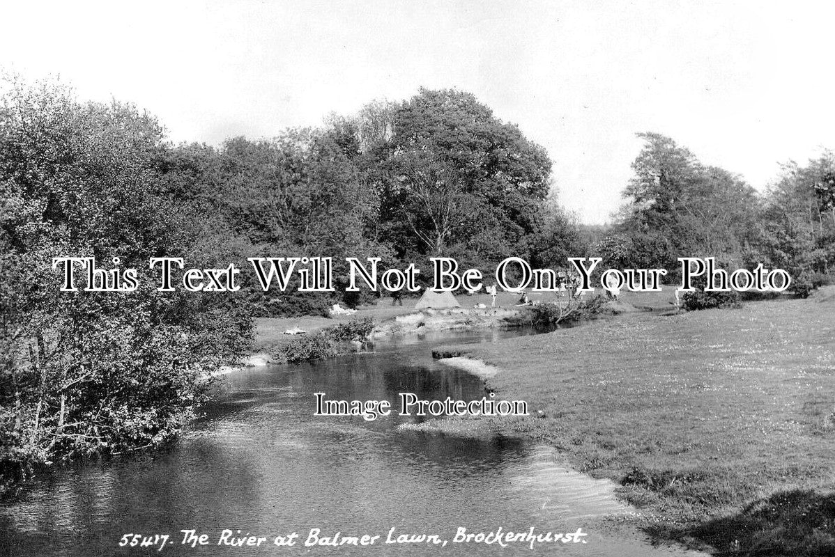 HA 5050 - The River At Balmer Lawn, Brockenhurst, Hampshire 1957