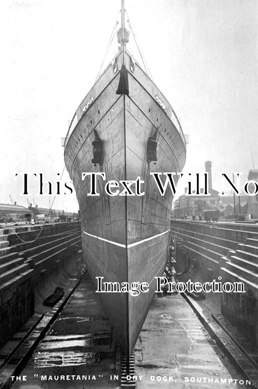 HA 5542 - The Mauretania Ship In Dry Dock, Southampton, Hampshire
