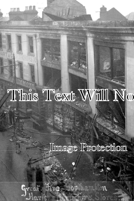 HA 5646 - Great Fire, Bridge Street, Southampton, Hampshire c1912