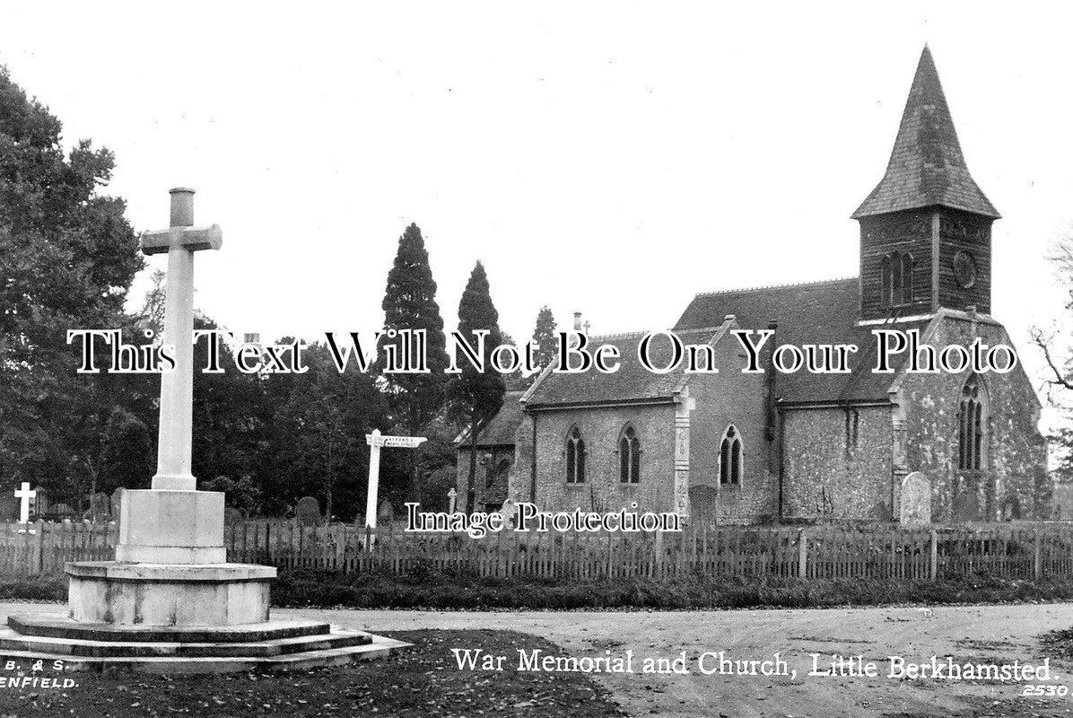 HF 1055 - War Memorial & Church, Little Berkhamsted, Hertfordshire