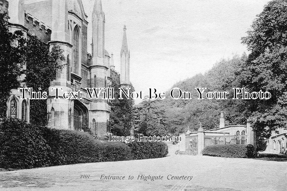 HF 121 - Main Entrance To Highgate Cemetery, London c1905