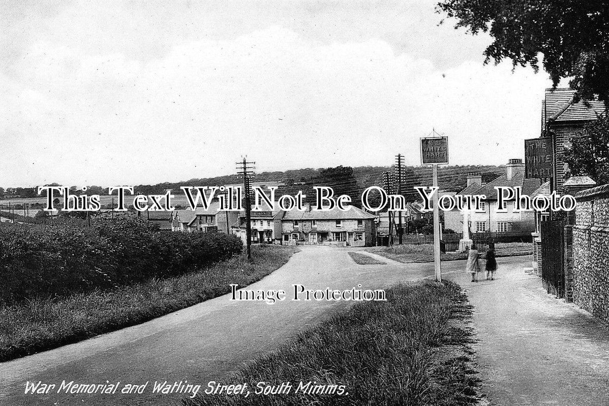 HF 136 - War Memorial & Watling Street, South Mimms, Hertfordshire