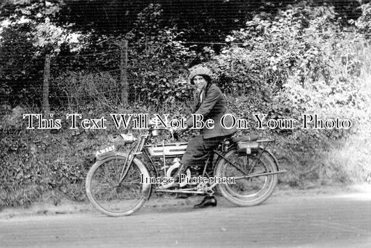 HF 1413 - Lady On Vintage Motorcycle, Watford, Hertfordshire