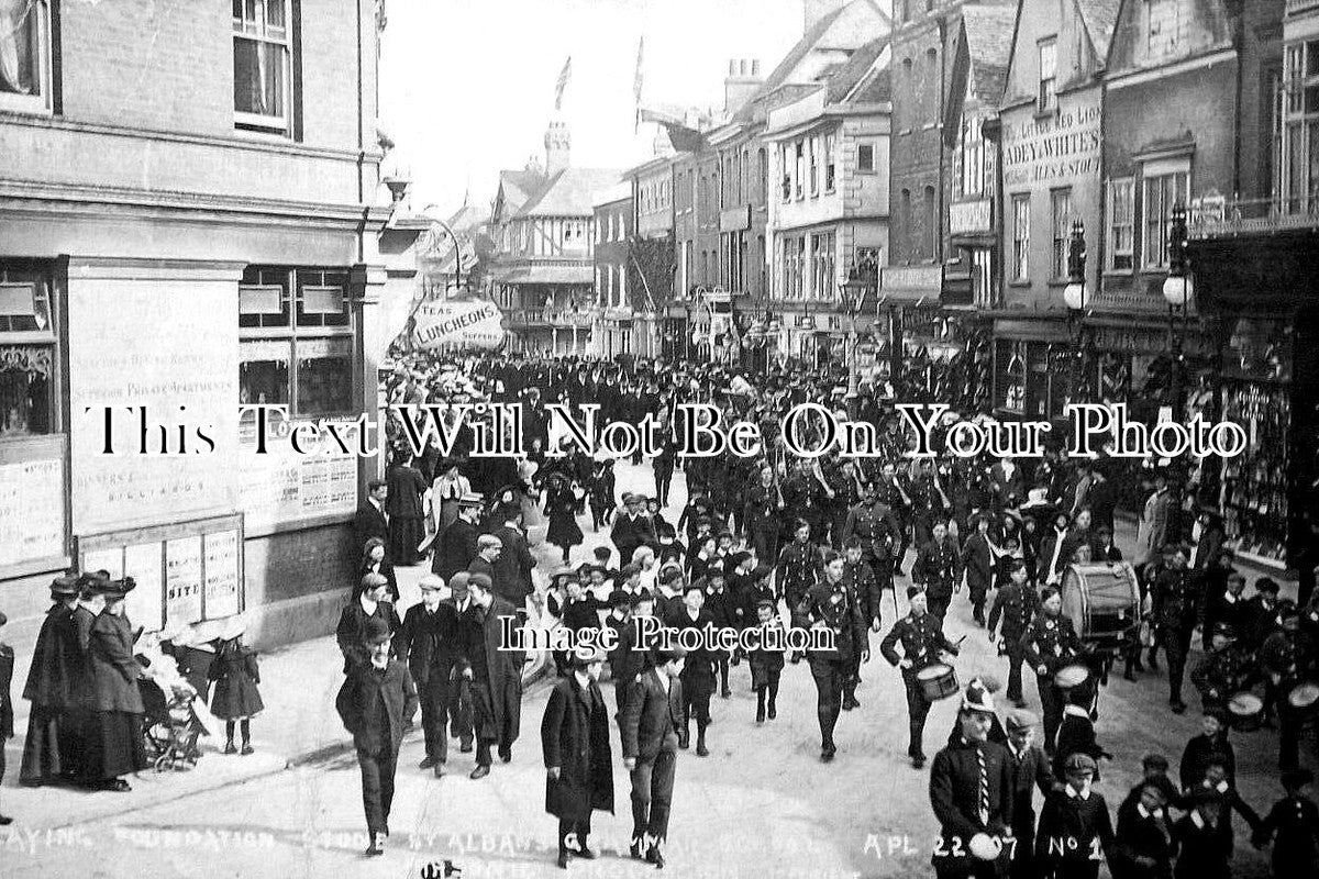 HF 1473 - Laying Foundation Stone, St Albans Grammar School, Hertfordshire 1907