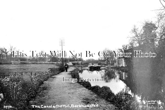 HF 1631 - The Canal & Old Mill, Berkhamstead, Hertfordshire c1917