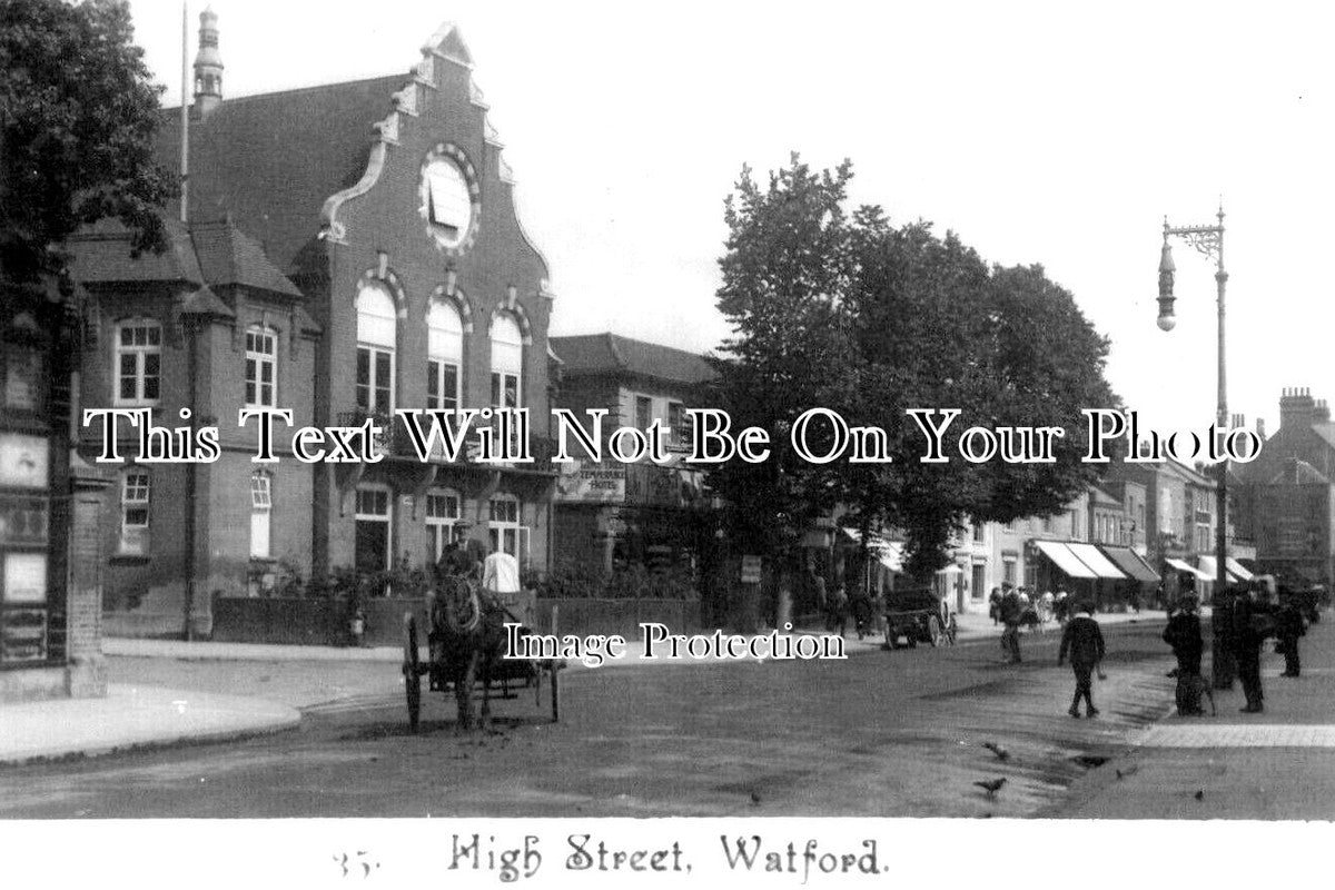 HF 1887 - The Temperance Hotel, High Street, Watford, Hertfordshire c1918