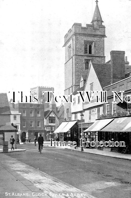 HF 2161 - St Albans Clock Tower & Abbey, Hertfordshire c1906