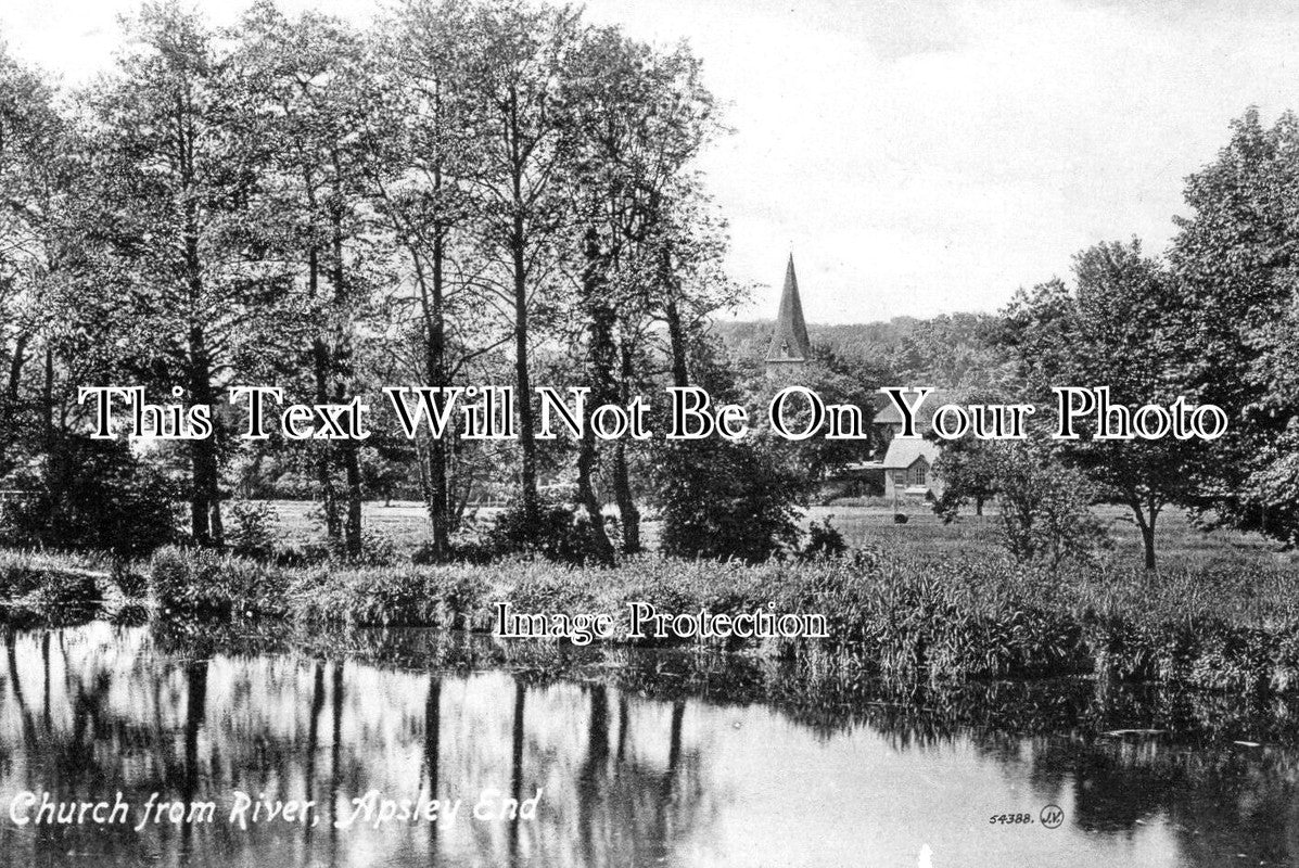 HF 2466 - Church From River, Apsley End, Hemel Hempstead c1915