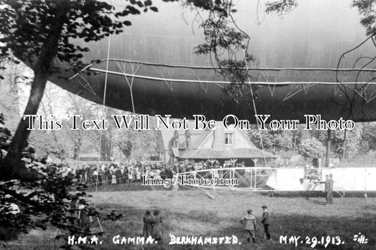 HF 346 - H M Airship Gamma, Berkhamsted Castle, Hertfordshire c1913