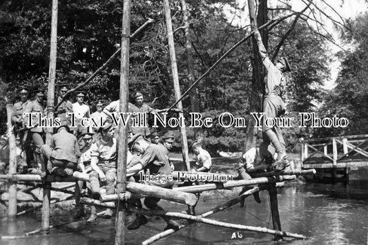 HF 347 - Troops Building Hop Pole Bridge, Watford, Hertfordshire c1915