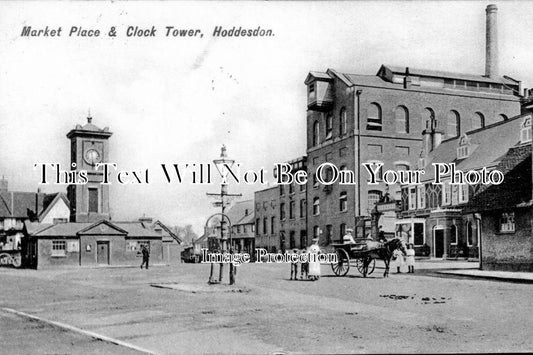 HF 418 - Market Place & Clock Tower, Hoddesdon, Hertfordshire