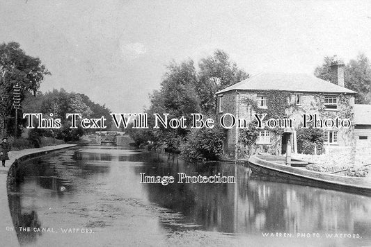 HF 464 - The Canal At Watford, Hertfordshire c1911