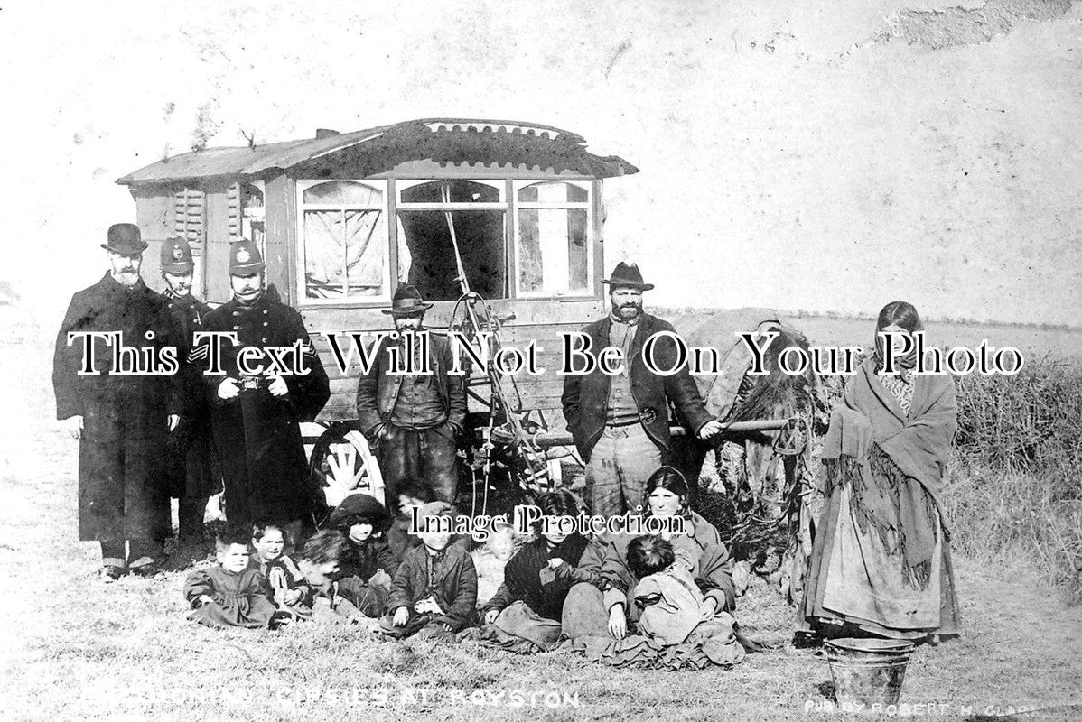 HF 778 - Police With Macedonian Gypsies, Royston, Hertfordshire c1905