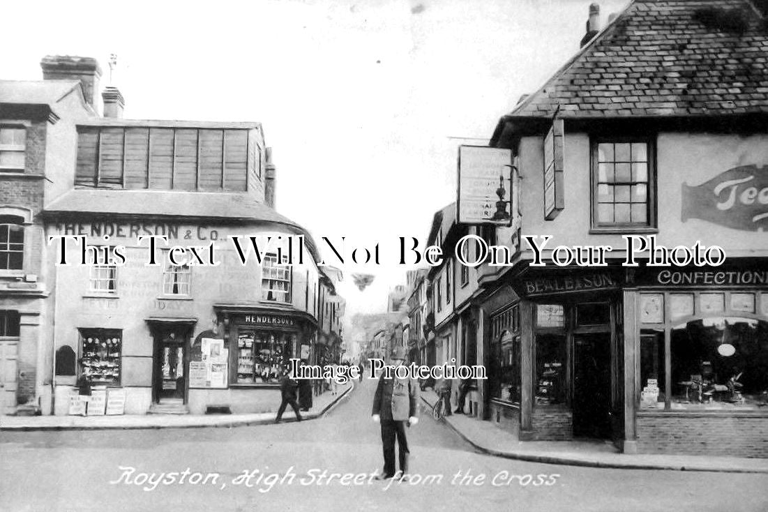 HF 856 - High Street From The Cross, Royston, Hertfordshire c1932