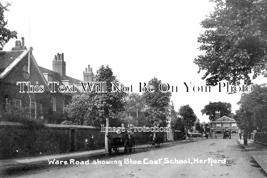 HF 928 - Ware Road Showing Blue Coat School, Hertford, Hertfordshire