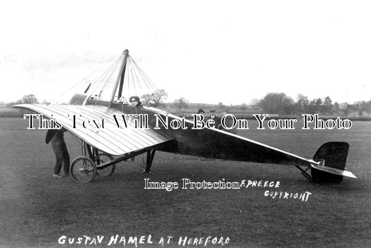 HR 294 - Gustav Hamel Pilot At Hereford, Herefordshire