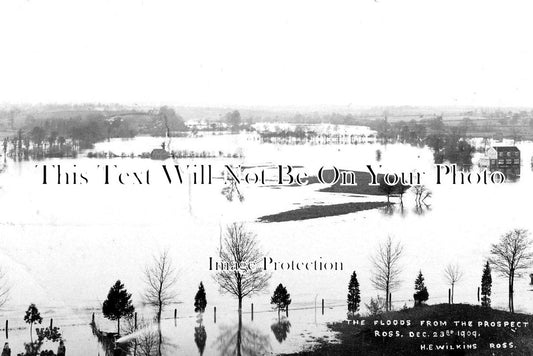 HR 327 - Floods From Prospect, Ross On Wye, Herefordshire c1909