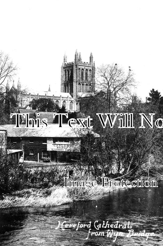 HR 576 - Hereford Cathedral From Wye Bridge, Herefordshire