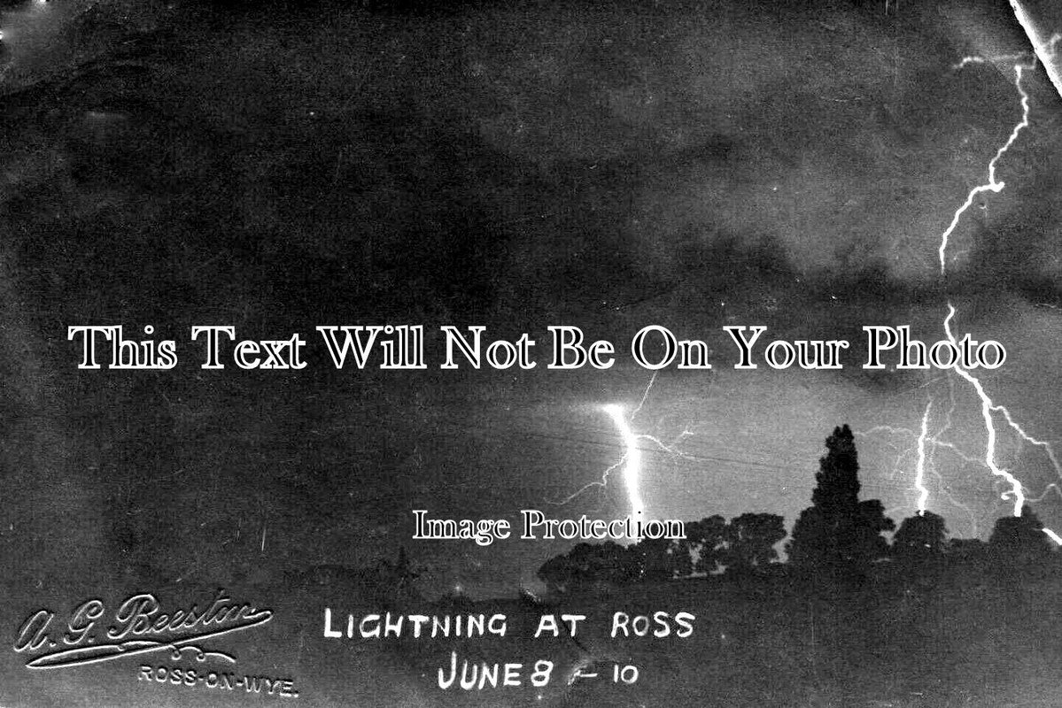 HR 618 - Lightning At Ross On Wye, Herefordshire 1910