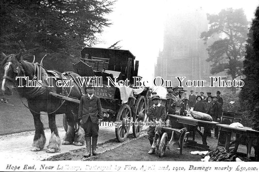 HR 852 - Hope End Fire, Ledbury, Herefordshire 1910