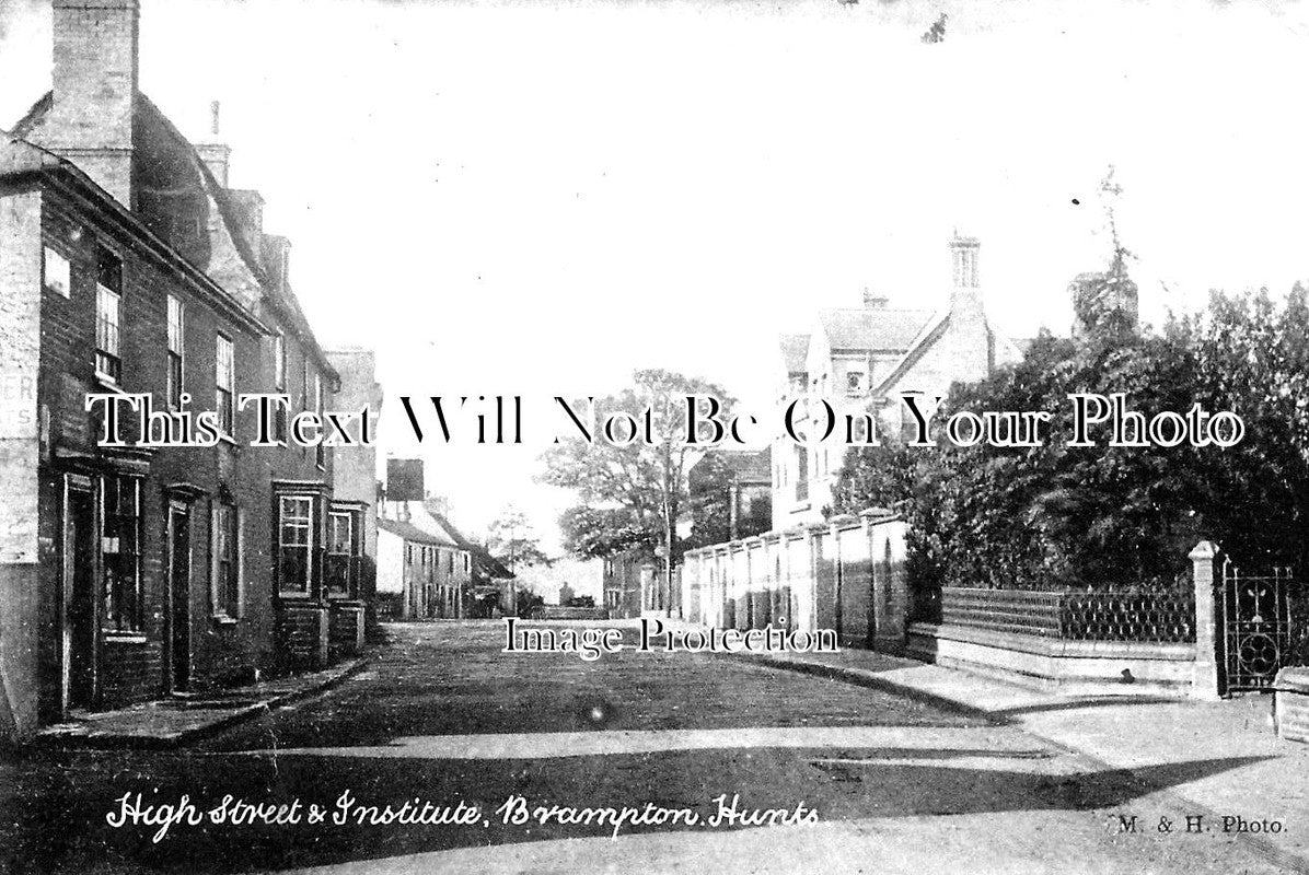 HU 122 - High Street & Institute, Brampton, Huntingdonshire c1906