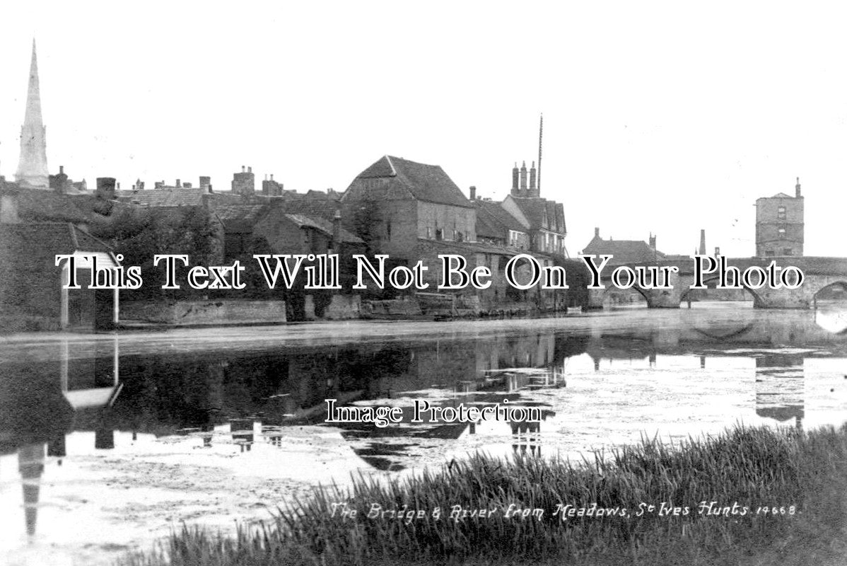 HU 162 - Bridge & River, St Ives, Cambridgeshire c1922