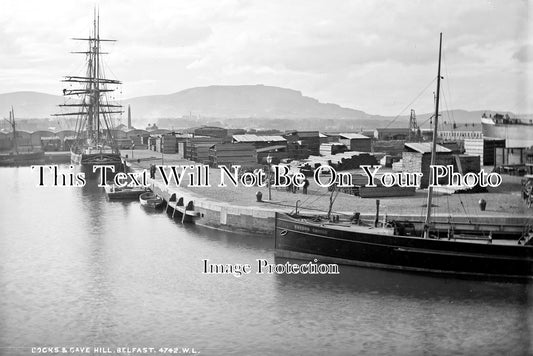 IE 33 - Docks & Cave Hill, Belfast, Ireland c1880