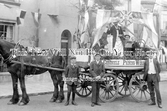 IO 1122 - Chronicle Printing Works Horse & Cart, Sandown, Isle Of Wight 1911