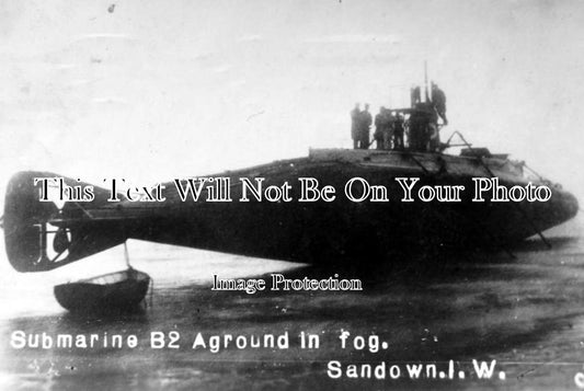 IO 114 - Submarine B2 Aground, Sandown, Isle Of Wight 1907